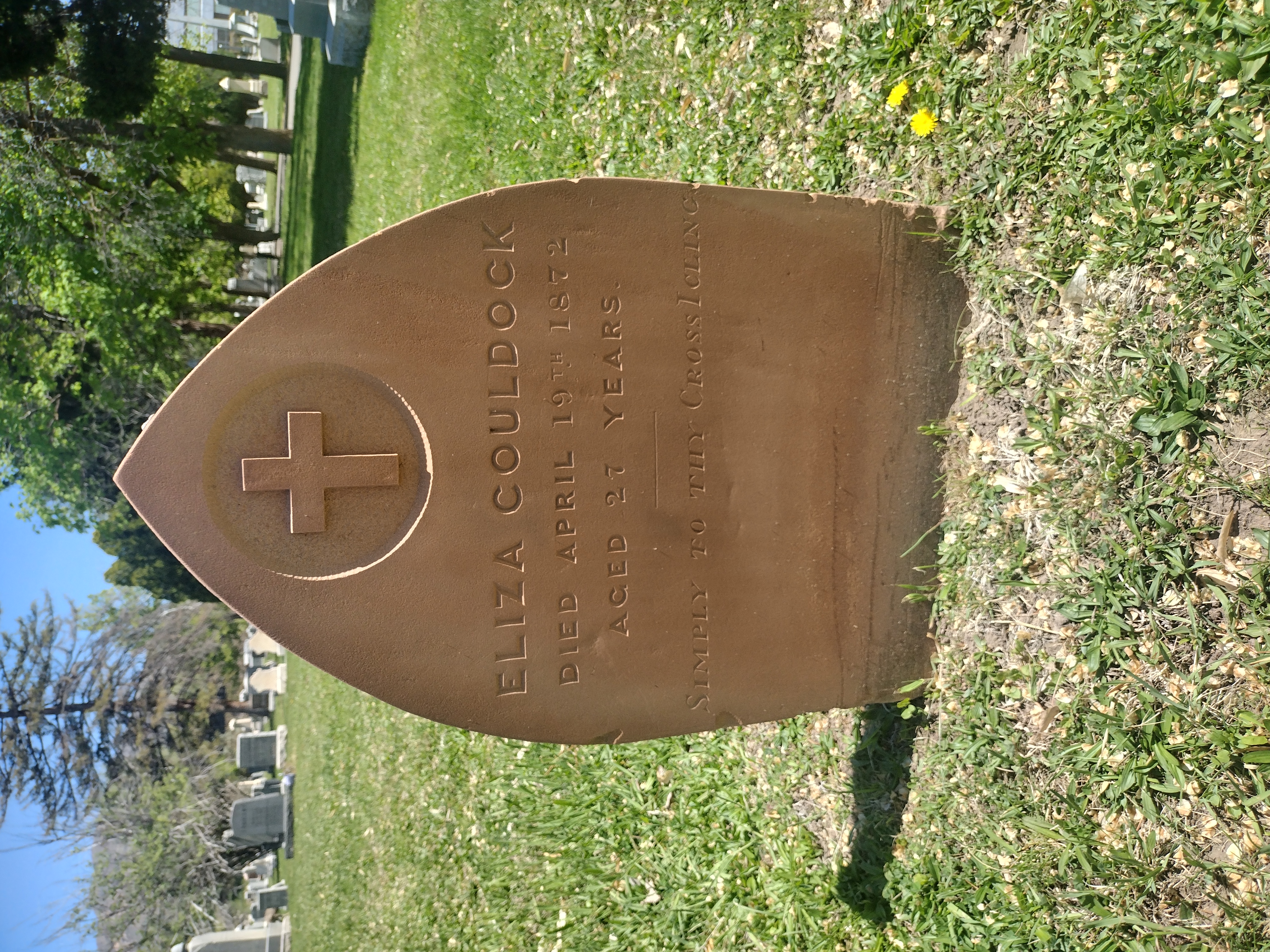Gravestone of Eliza Couldock at Mt. Olivet Cemetery in Salt Lake City